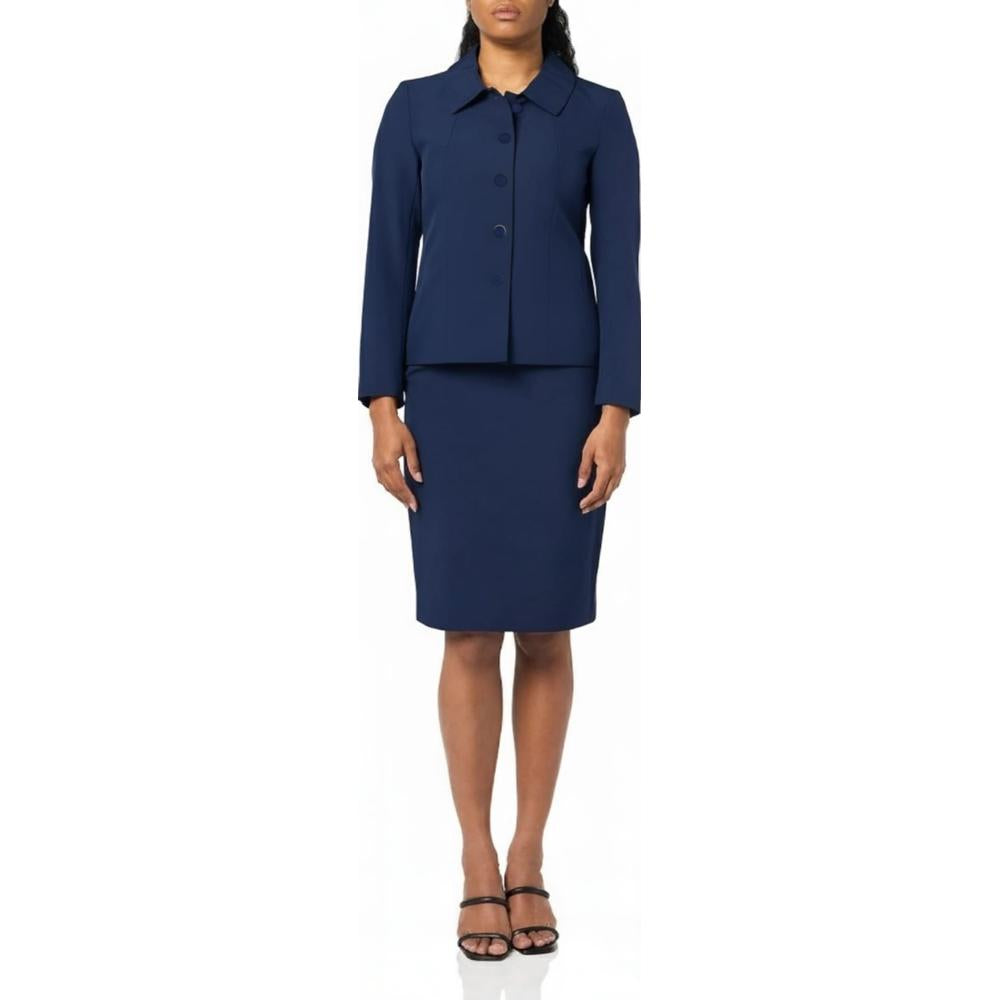 Le Suit Petite Women's Midnight Navy Buttoned Front Blazer & Dress Set | Le Suit In Lebanon