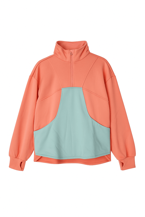 Reserved Girl's Coral Half Zip Sweatshirt With Two Pocket | Reserved In Lebanon