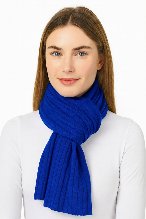 Charter Club Women's Navy Blue Ribbed 100% Cashmere Scarf| Charter Club In Lebanon