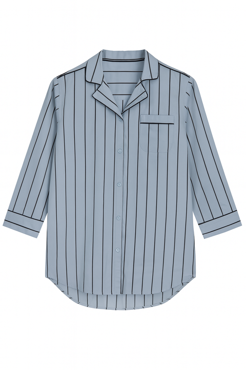 POMPdeLUX Girl's Blue Pyjamas Shirt Dress | POMPdeLUX in Lebanon