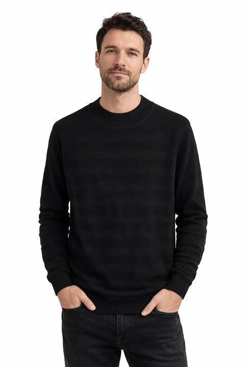Alfani Men's Black Crew Neck Textured Sweater | Alfani In Lebanon