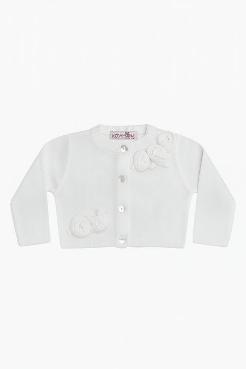 Boboli Baby Girl's White Long-Sleeve Cardigan| Boboli in Lebanon
