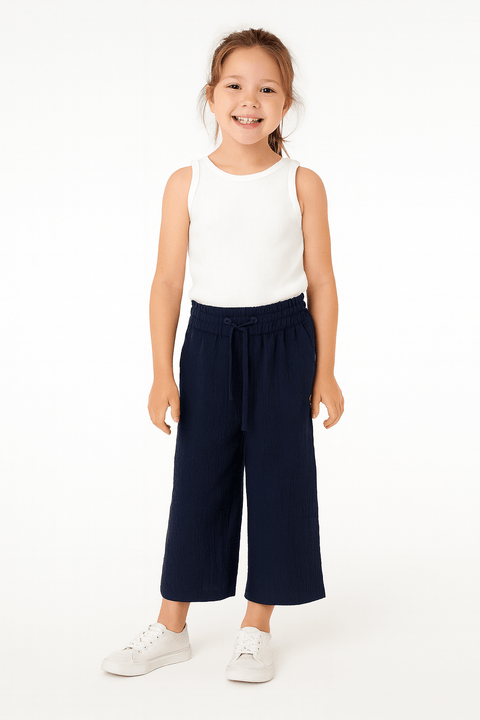 POMPdeLUX Girl's Navy Blue Naja Trouser | POMPdeLUX in Lebanon