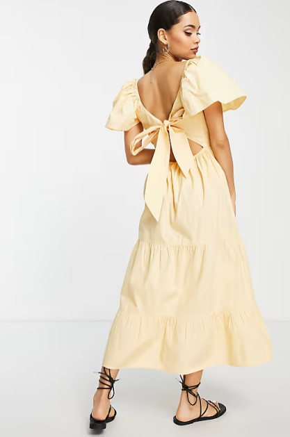 Miss Selfridge Women's Yellow Off-Shoulder Dress |Miss Selfridge in Lebanon