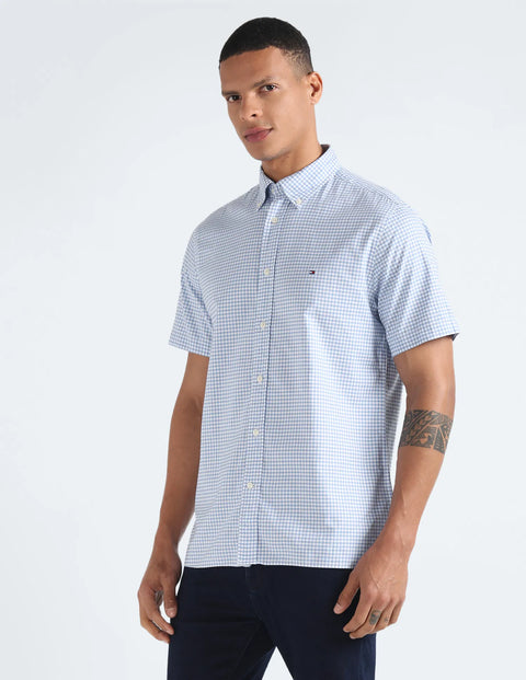 Tommy Hilfiger Men's Blue & White 1985 Oxford Gingham Shirt | Tommy Hilfiger In Lebanon