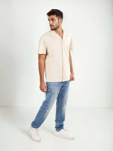 Celio Men's Beige Short Sleeve Shirt |Celio  in Lebanon