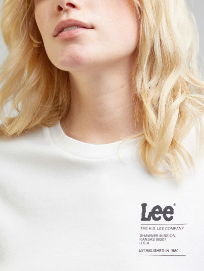 Lee Women's Off White Ecru Relaxed Crew Neck T-Shirt | Lee In Lebanon