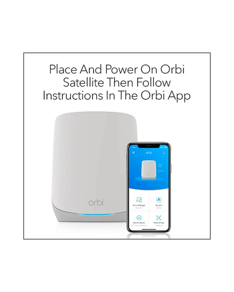 EU NETGEAR Orbi Whole Home Tri-Band Mesh WiFi 6 Add-on Satellite (RBS760) – Works with Your Orbi WiFi 6 System | Adds Coverage Up to 2,500 sq. ft. | AX5400 Up to 5.4Gbps AM217