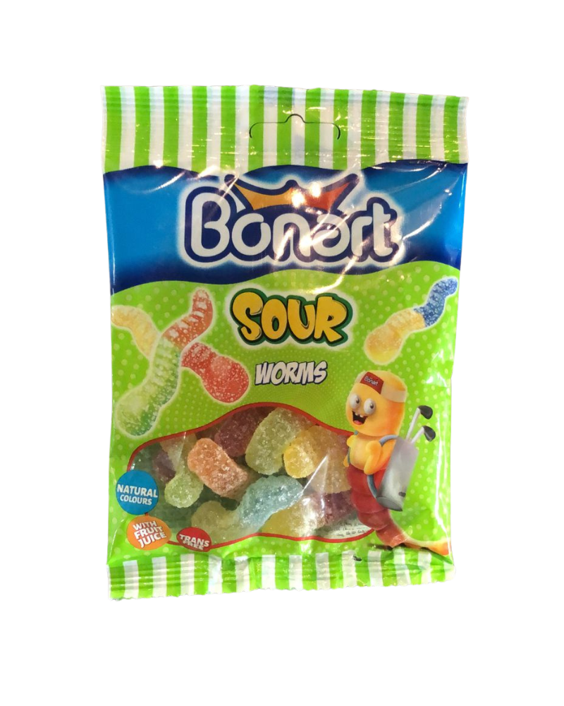 Bonart Gummy Sour Worms Jelly Candy 80g| Bonart In Lebanon