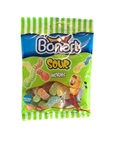 Bonart Gummy Sour Worms Jelly Candy 80g  | Bonart In Lebanon
