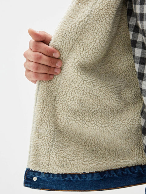 Wrangler Men's Blue 124MJ Sherpa Regular Fit Denim Jacket | Wrangler In Lebanon