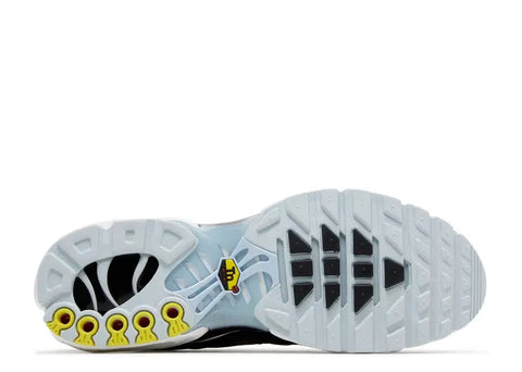 Close-up of a shoe sole with unique design elements on a white background