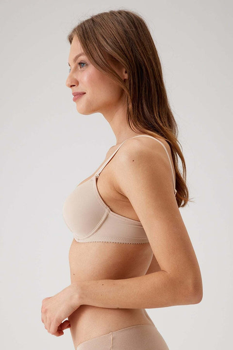 Pierre Cardin Women's Beige Underwear Push Up Filled Micro Bra 6005shr