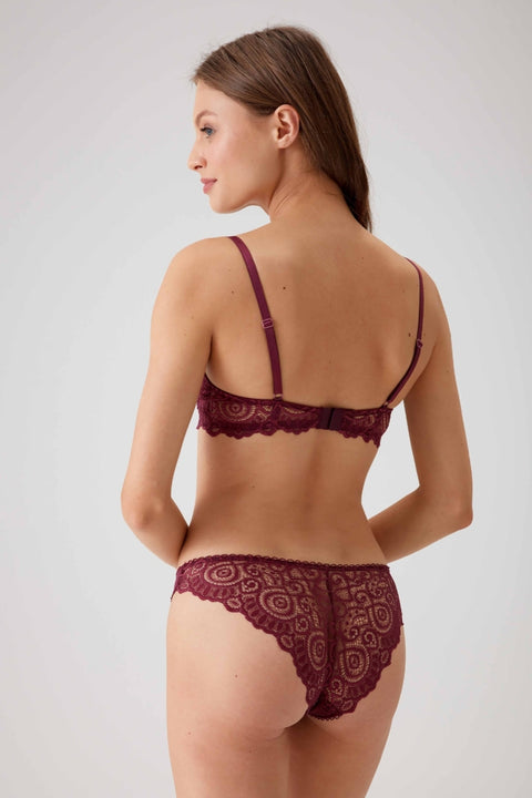 Pierre Cardin Women's Purple Underwear Soft Push Up Bra Set 4740(yz47)shr