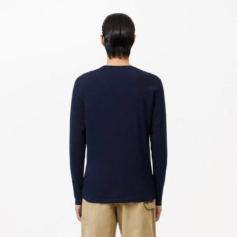 Lacoste Men's Navy Long Sleeved Cotton Pima T-shirt | Lacoste In Lebanon