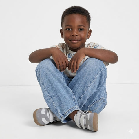Cat & Jack Boy's Blue Relaxed Fit Snap Denim Pants | Cat & Jack In Lebanon