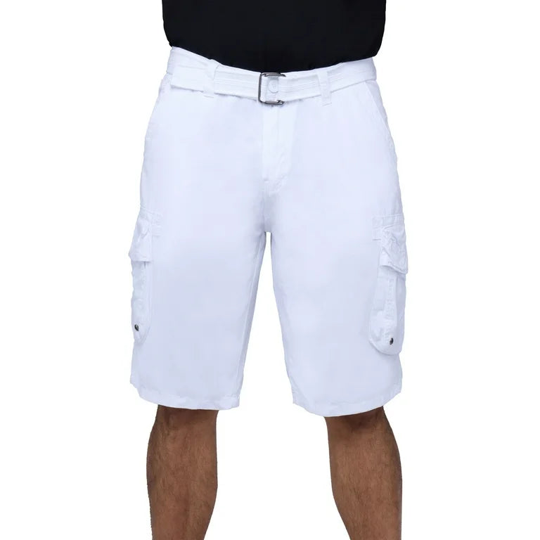 Raw X Jeanes Men's White Belted Double Pocket Short | Raw X Jeanes In Lebanon