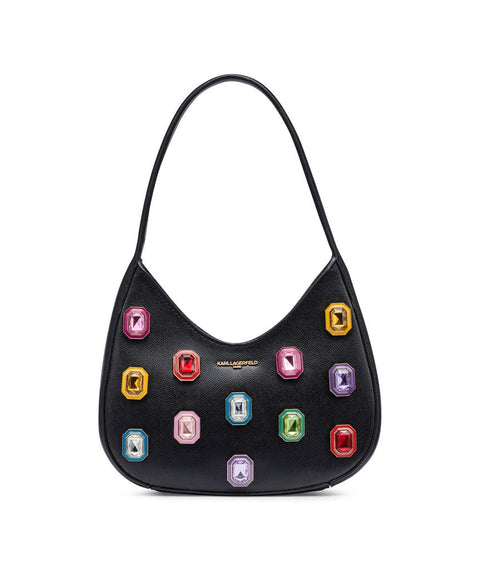 Karl Lagerfeld Paris Women's Black Desi Small Leather Hobo Bag | Karl Lagerfeld Paris In Lebanon