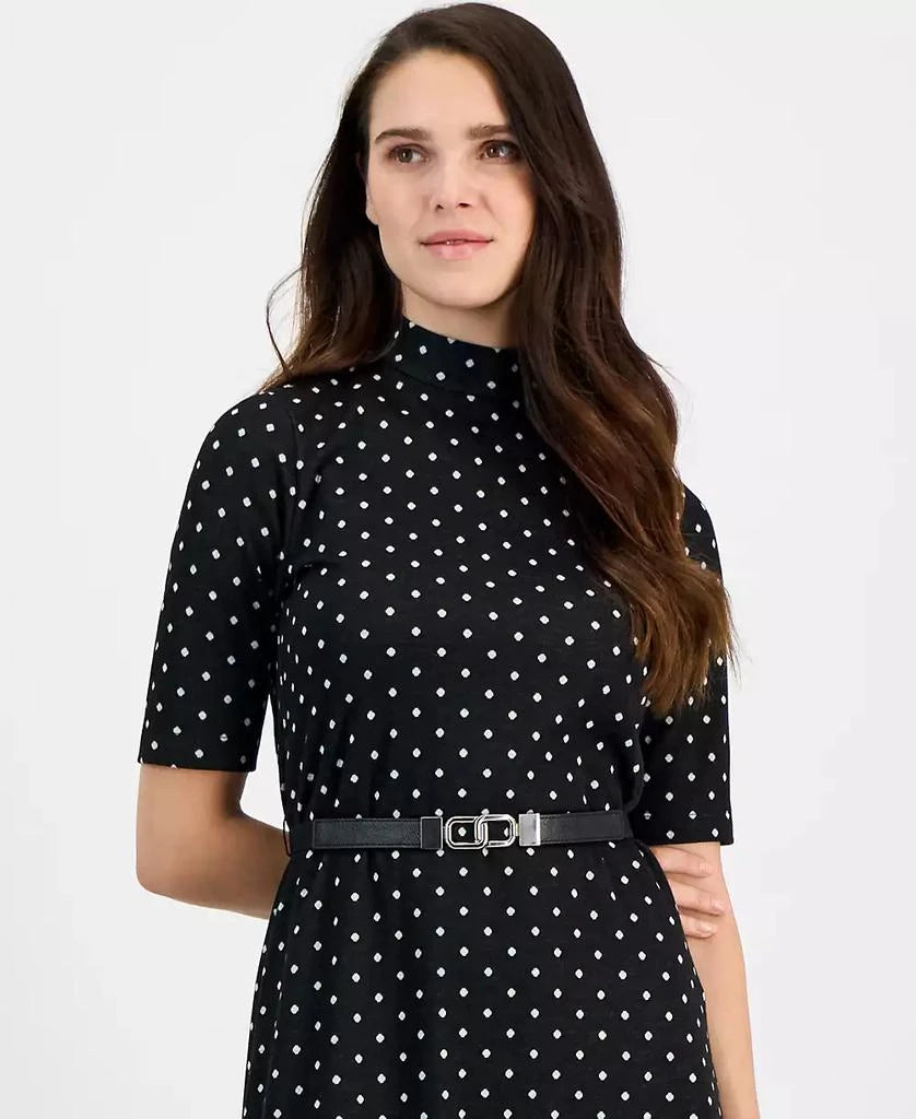 Anne Klein Women's Black Dotted Half Sleeve Dress | Anne Klein In Lebanon