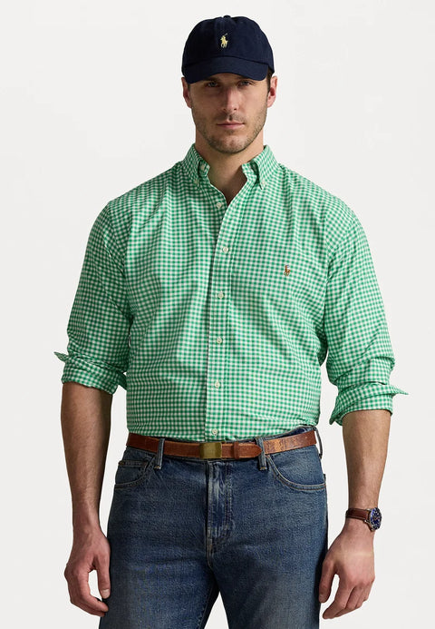 Polo Ralph Lauren Men's Green & White Big Tall Oxford Shirt | Polo Ralph Lauren In Lebanon