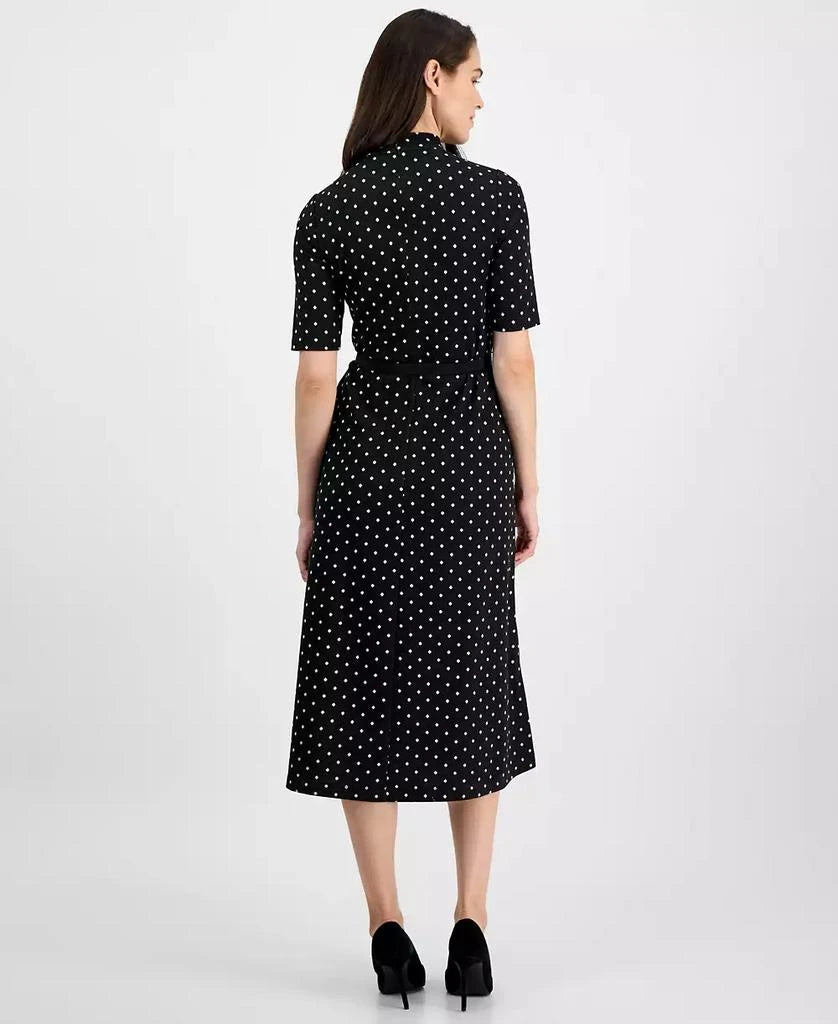 Anne Klein Women's Black Dotted Half Sleeve Dress | Anne Klein In Lebanon