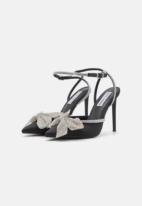 Steve Madden Women's Black Satin Vamonos Heels |Steve Madden In Lebanon
