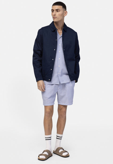 Redefined Rebel Men's White & Blue Ian Regular Fit Striped Shorts | Redefined Rebel In Lebanon