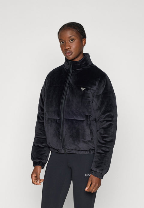 Guess Women's Black Couture Zip-Front Puffer Jacket | Guess In Lebanon
