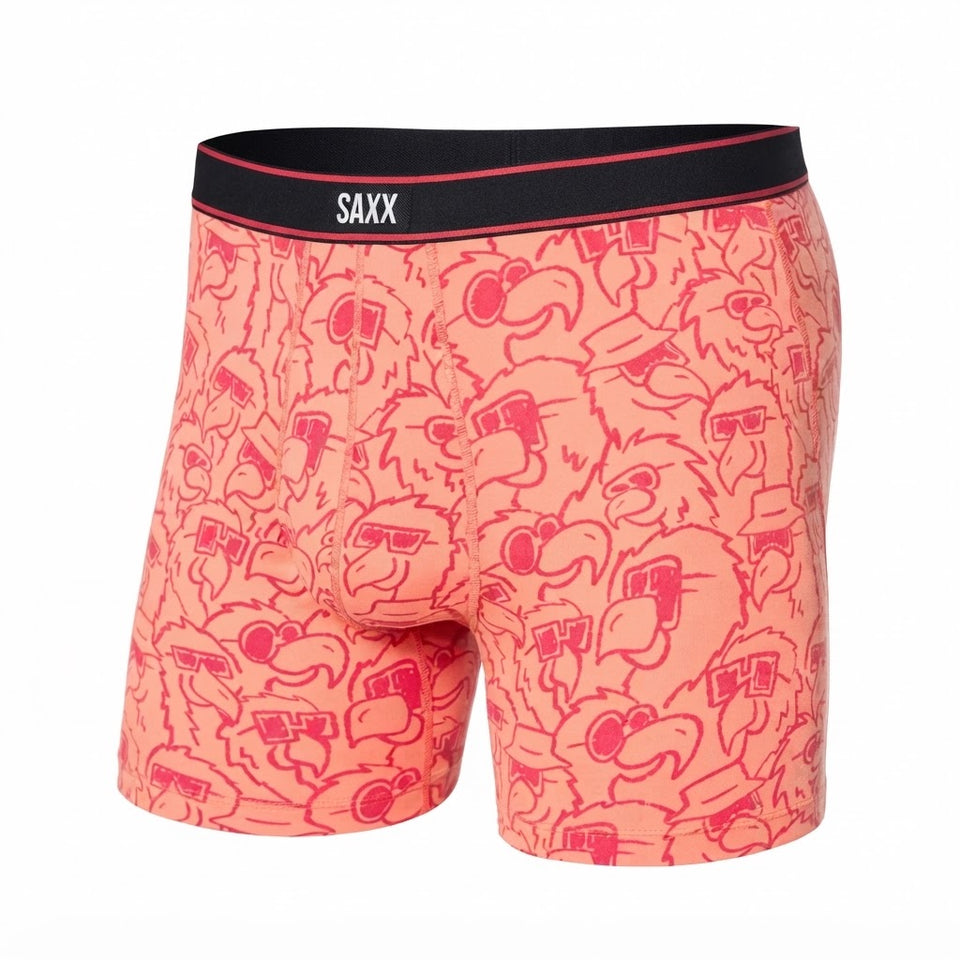 Saxx Men's Peach & Red Bird Print Boxer