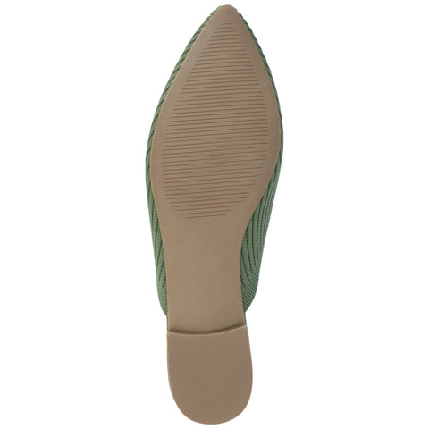 Journee Collection Women's Olive Green Aniee Slip On Almond Toe Sandals | Journee Collection In Lebanon