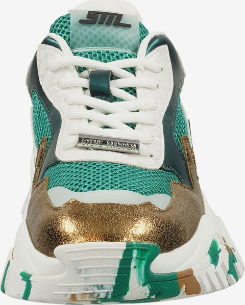 Steve Madden Women's Green & White Synthetic Tailgate Sneakers |Steve Madden In Lebanon