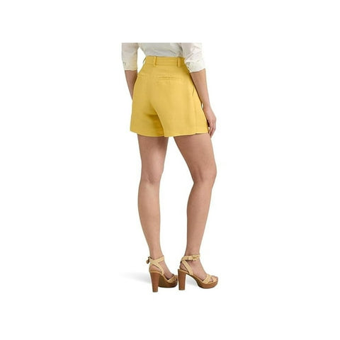 Lauren Ralph Lauren Women's Yellow Pleated High-Rise Dressy Shorts | Lauren Ralph Lauren In Lebanon