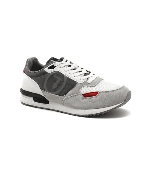 Trussardi Men's White & Gray Pentas Sneakers |Trussardi In Lebanon