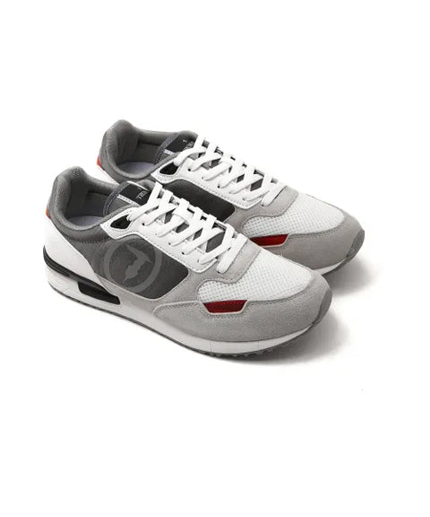 Trussardi Men's White & Gray Pentas Sneakers |Trussardi In Lebanon