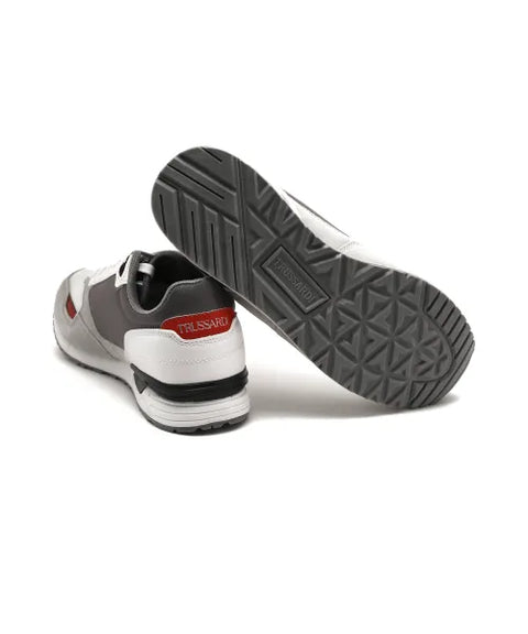 Trussardi Men's White & Gray Pentas Sneakers |Trussardi In Lebanon