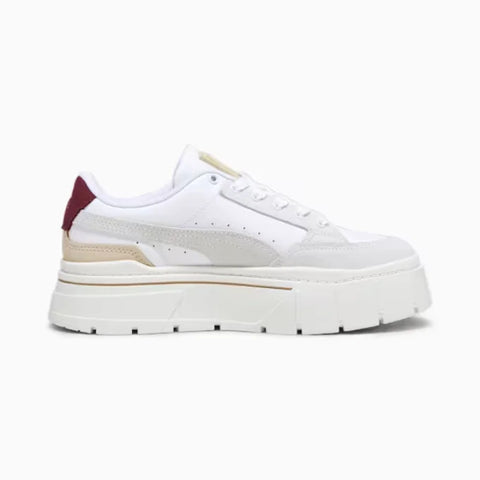 Puma Women's White & Dark Jasper Mayze Stack Luxe Sneakers | Puma In Lebanon