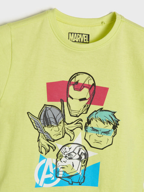 Sinsay Boy's Yellow Short-Sleeve Printed T-Shirt