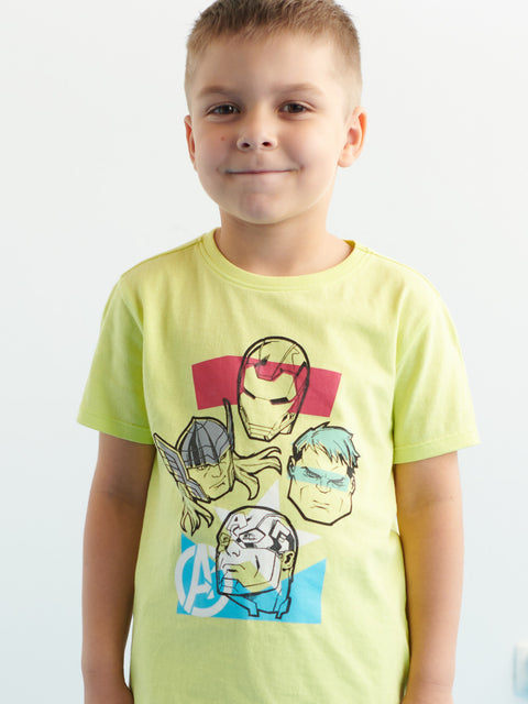 Sinsay Boy's Yellow Short-Sleeve Printed T-Shirt