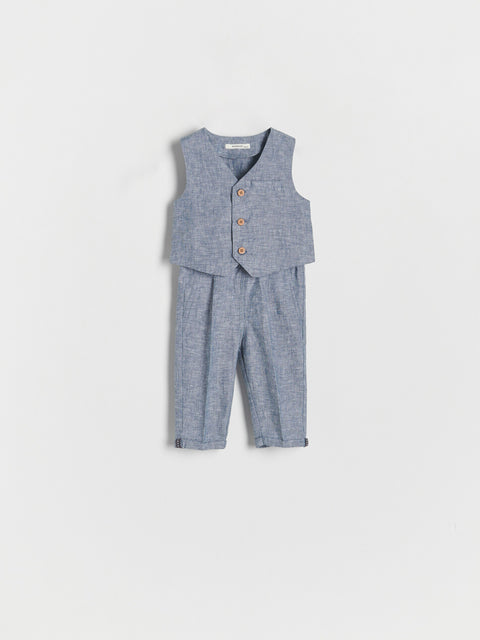 Reserved Baby Boy's Dark Grey Elegant Linen Set | Reserved In Lebanon