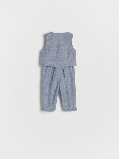 Reserved Baby Boy's Dark Grey Elegant Linen Set | Reserved In Lebanon