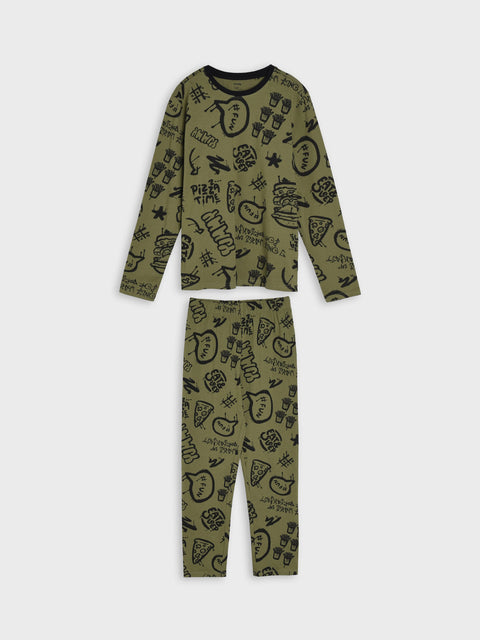 Sinsay Boy's Khaki Printed Pajamas | Sinsay In Lebanon