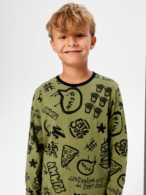 Sinsay Boy's Khaki Printed Pajamas | Sinsay In Lebanon