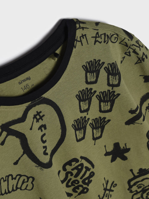 Sinsay Boy's Khaki Printed Pajamas | Sinsay In Lebanon