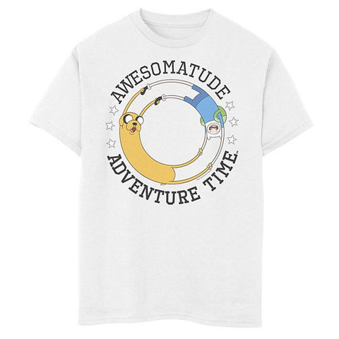 Zuni Star Wars Men's White Awesomatude Adventure Time Short Sleeve T- Shirt | Zuni In Lebanon