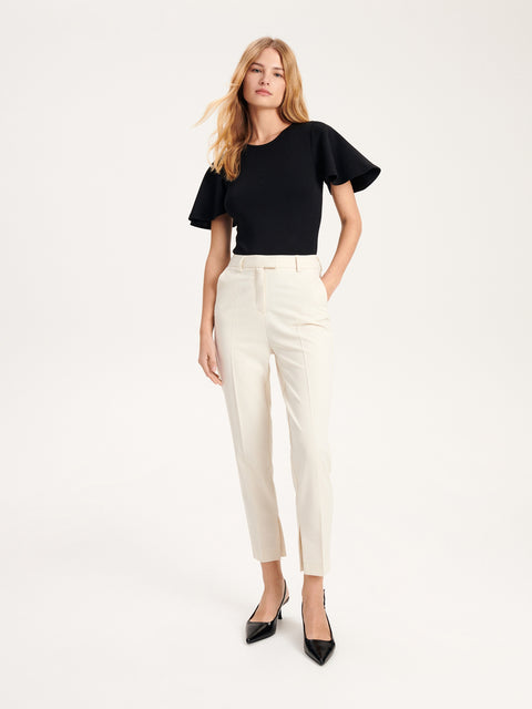 Reserved Women's Off White Trousers With Creases | Reserved In Lebanon