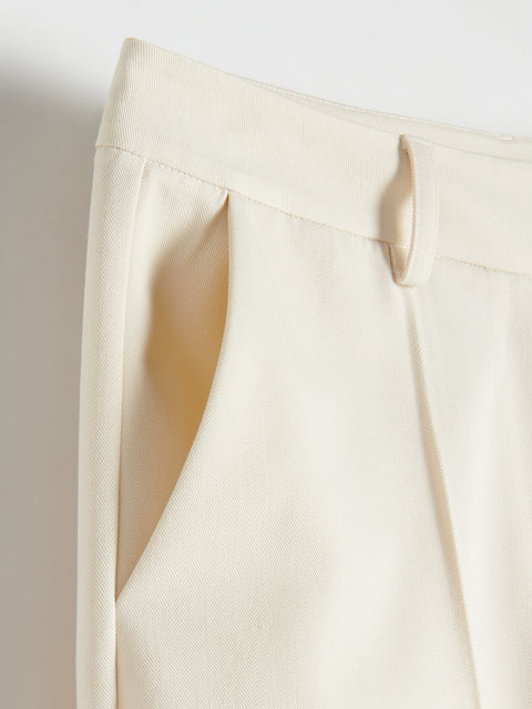 Reserved Women's Off White Trousers With Creases | Reserved In Lebanon