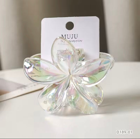 Muju Transparent Flower Hair Clips |Muju In Lebanon