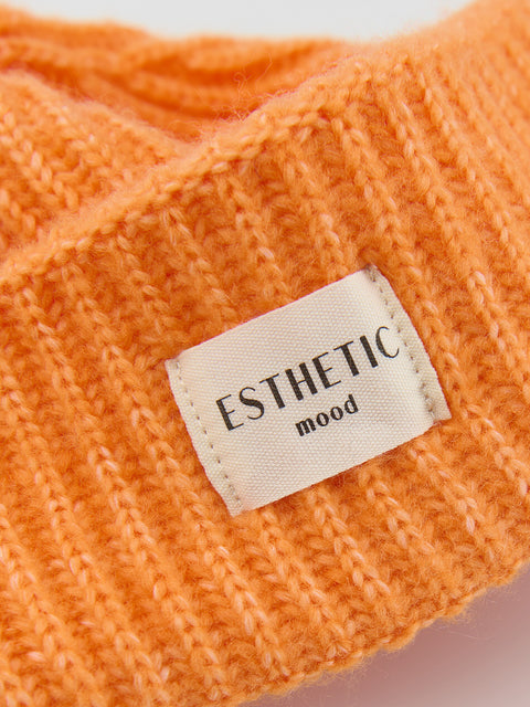 Reserved Girl's Orange Knitted Beanie Hat | Reserved In Lebanon