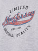 Gray t-shirt with 'Limited New Jersey Original Quality' text design.