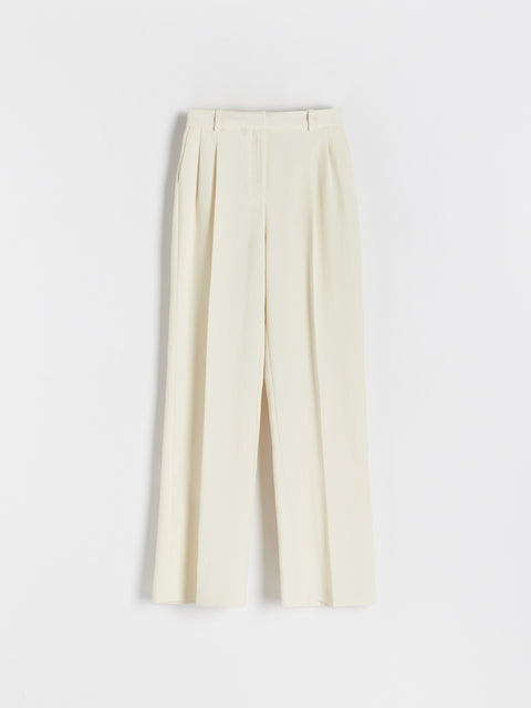 Reserved Women's Light Yellow Trousers With Pressed Crease | Reserved In Lebanon